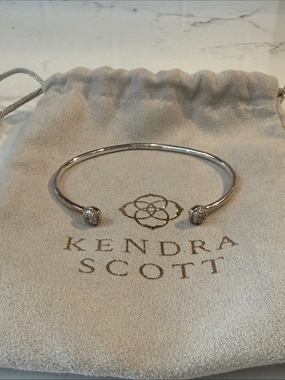 Kendra Scott Silver Open Cuff Bracelet with Rounded Ends